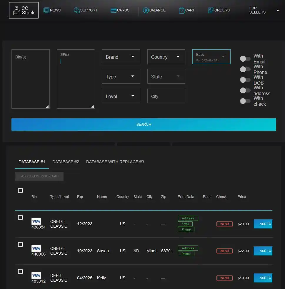 ccStock - darknet card shop and market