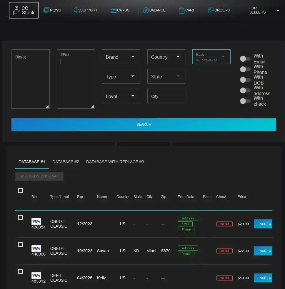 ccStock - darknet card shop and market
