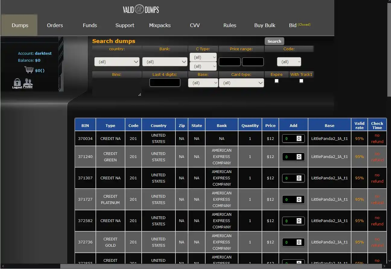 Valid Dumps - Dumps Focused Darknet Card Shop