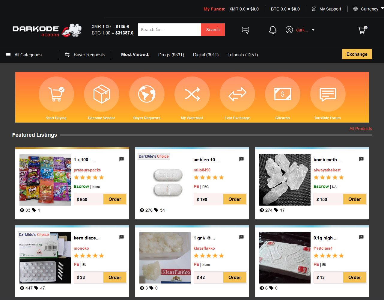 Dark0de Reborn - international all-purpose darknet market