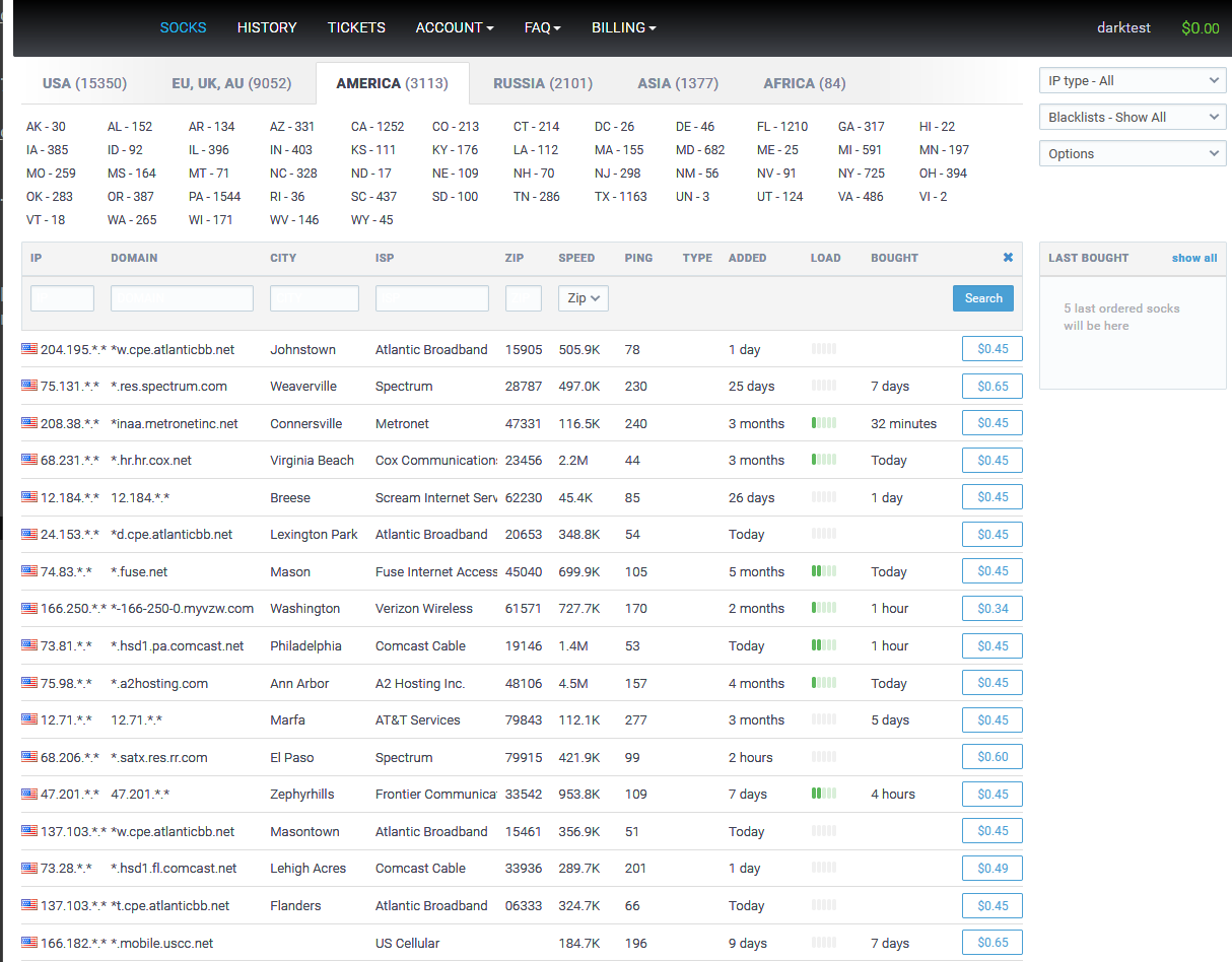 Luxsocks - Darknet Market Site for Proxy Servers / Winsocks