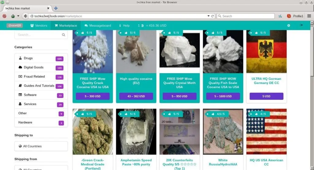 Tochka - International Drug-Focused Darknet Market