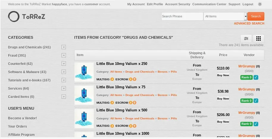 ToRReZ Market - International All-Purpose Darknet Market